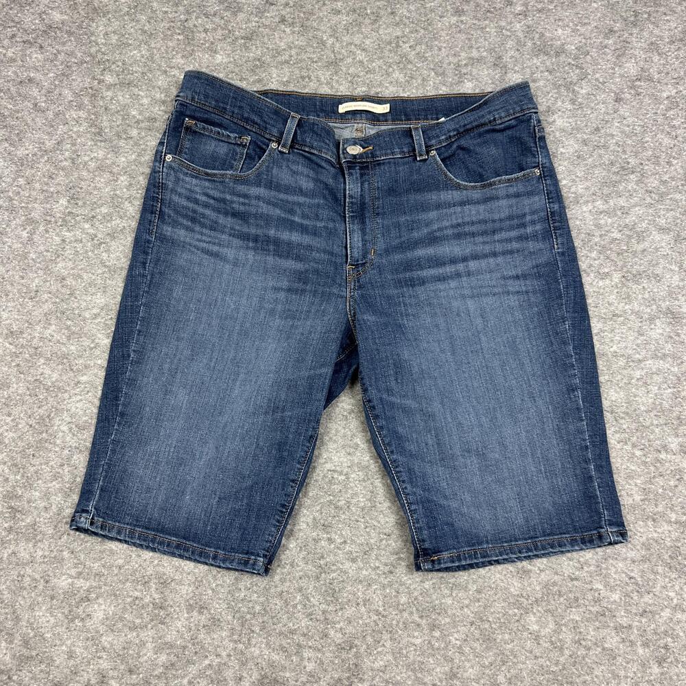 Levis Shorts Womens 33 Blue Classic Bermuda Stretch Denim Casual Outdoor Summer